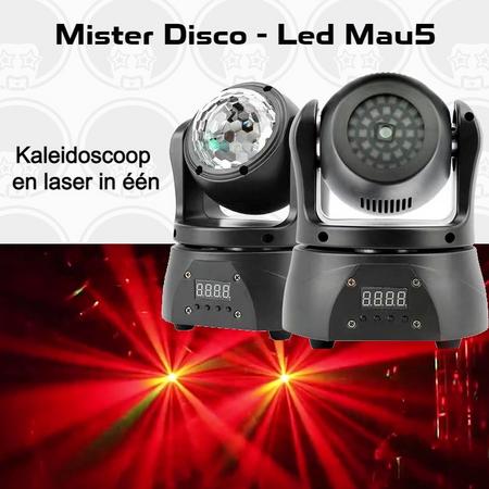 Mister Disco - LEDmau5 | Discolamp | Discobal | DMX | Discolampen | DJ verlichting | LED lights | LED lamp | Party verlichting | disco | discobol | Moving head | Party Lights